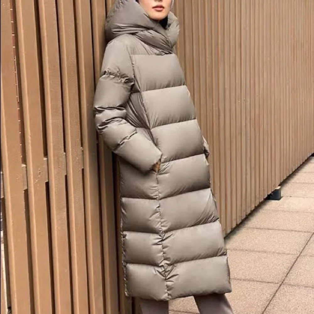 Aritzia Babaton Duvet Puffer Jacket in Taupe - Picture 4 of 7